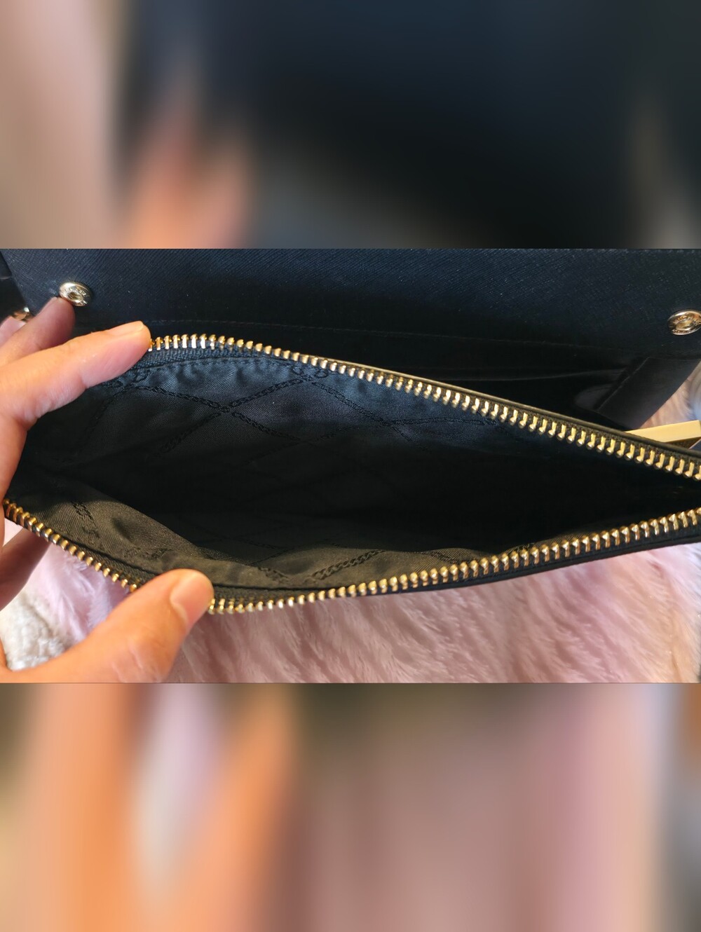 Michael Kors Black Crossbody with Gold Pyramid Accents - Picture 3 of 6